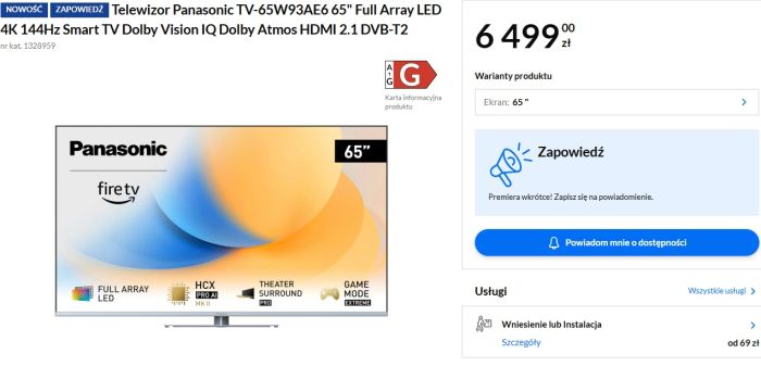 Telewizor Panasonic TV-65W93A