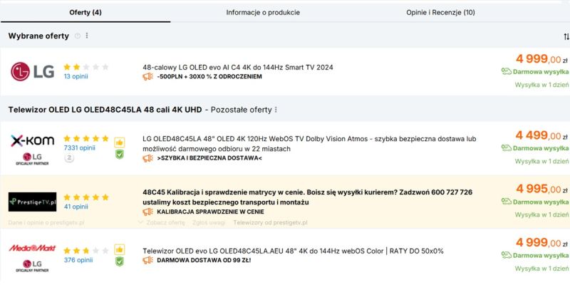 LG OLED48C45LA w promocji (1)