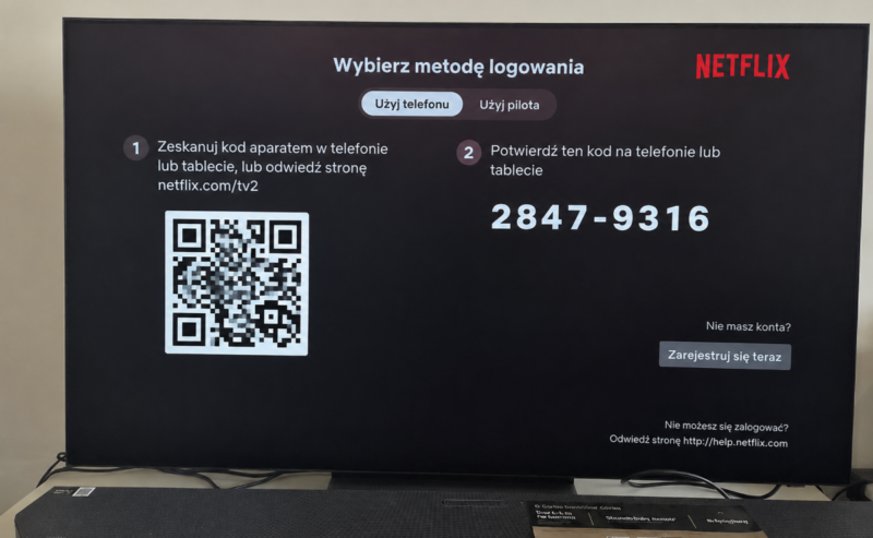 Logowanie do Netflixa na TV